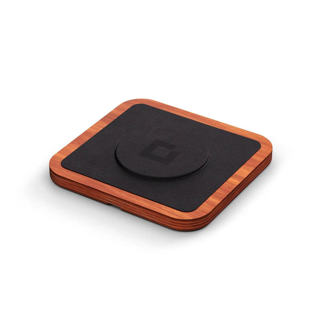 UNO Black Single-Coil Magsafe Oak Wireless Charger 15W Fast Charging with FOD Function & USB-C Cable for Iphone & Samsung Devices
