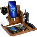 Onetigris Wood Desk Organizer – Sapelli Stand for Smartphone, Watch, Keys, Wallet & Gadgets