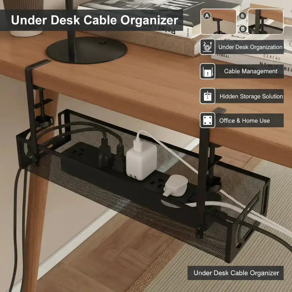 Under Desk Cord Organizer,  Extension Cable Organizer