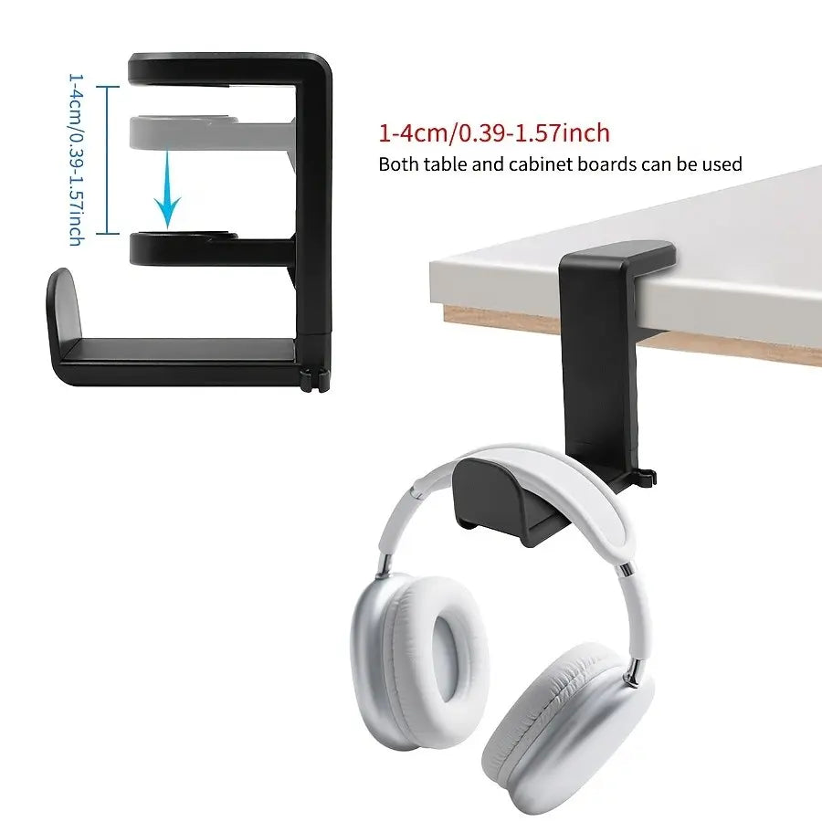 Under Desk Headphone Stand, Durable Design, Easy Installation