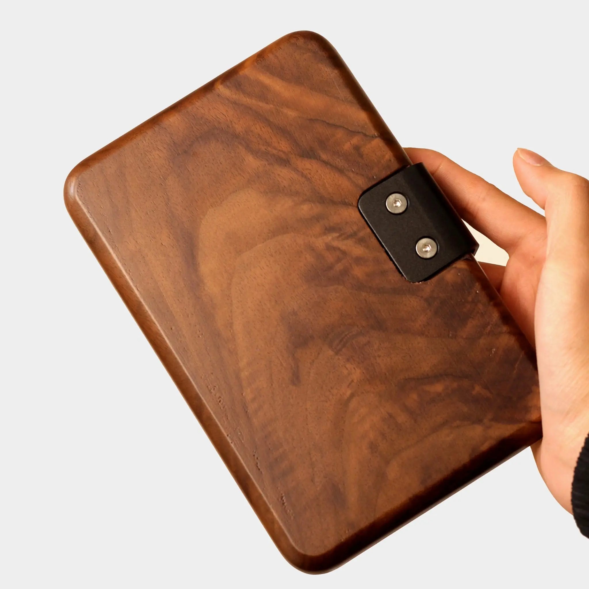 Premium Walnut Wood Headphone Stand with Organizer