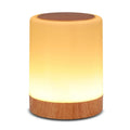 LED Table Lamp with Wooden Base, USB Rechargeable Night Light, Elegant Decorative Desk Lamp for Bedroom and Living Room Decor