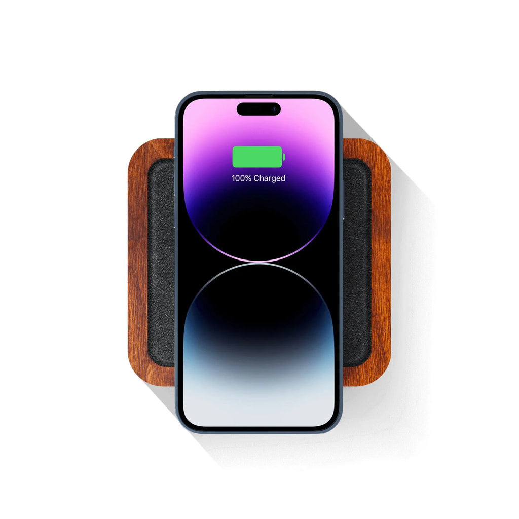 UNO Black Single-Coil Magsafe Oak Wireless Charger 15W Fast Charging with FOD Function & USB-C Cable for Iphone & Samsung Devices