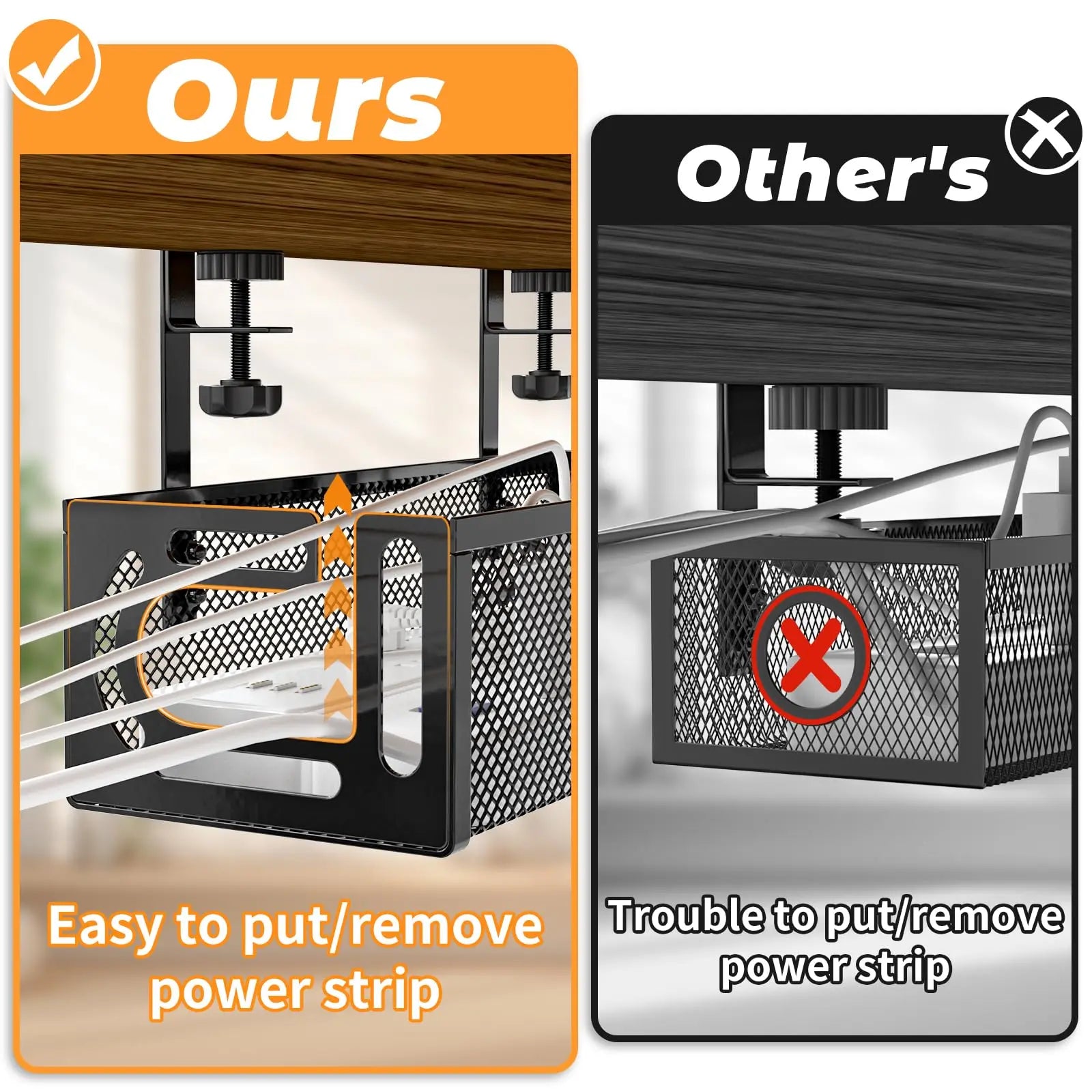 Under Desk Cord Organizer,  Extension Cable Organizer